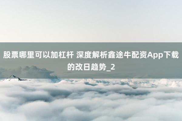 股票哪里可以加杠杆 深度解析鑫途牛配资App下载的改日趋势_2